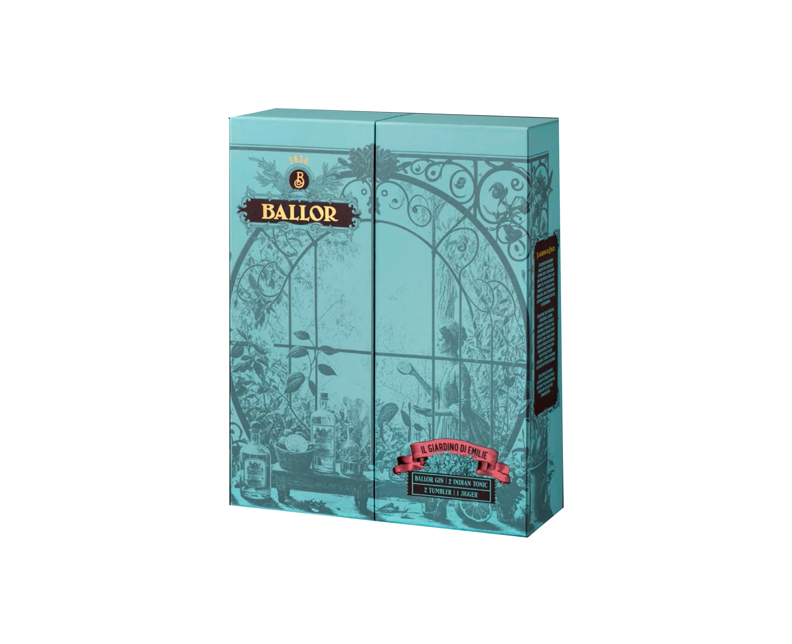 Ballor Gin Capsule Collection - Il giardino di Emilie - Ballor Gin 70 Cl + 2 Indian Tonic 20 Cl + 2 Ballor Tumbler + 1 Ballor Jigger - Bonollo - Image 2