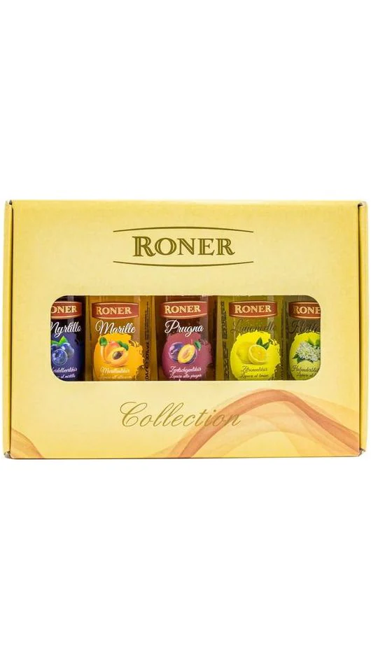 Confezione Mignon 5 x 4cl - Albicocca, Prugna, Limoncello, Mirtillo, Sambuco - Roner