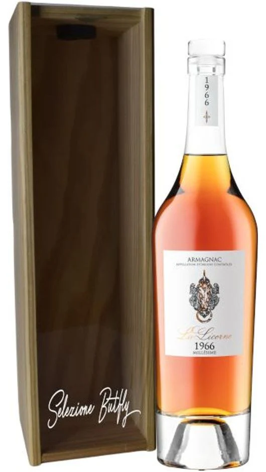La Licorne Armagnac Millesime 1966 - 70 Cl In Cassa Di Legno - Sasu Un Petit Grain