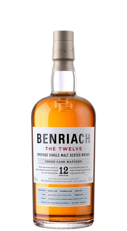 Whisky Benriach 12 Years Three Cask Matured 70cl - Tubo - ETICHETTA DANNEGGIATA